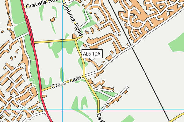 AL5 1DA map - OS VectorMap District (Ordnance Survey)