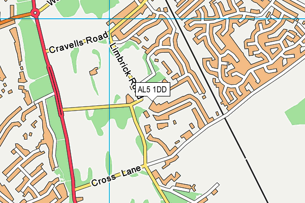 AL5 1DD map - OS VectorMap District (Ordnance Survey)