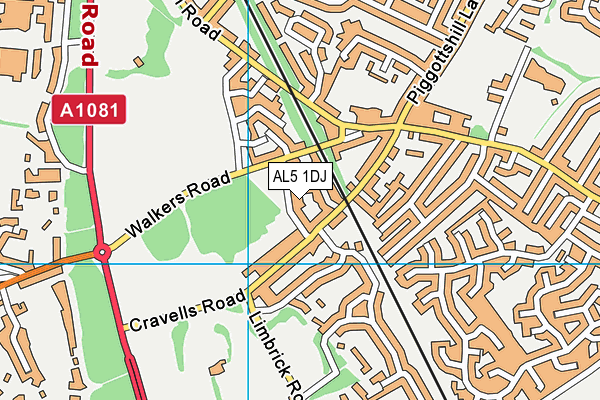 AL5 1DJ map - OS VectorMap District (Ordnance Survey)