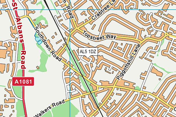 AL5 1DZ map - OS VectorMap District (Ordnance Survey)