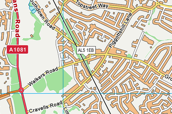 AL5 1EB map - OS VectorMap District (Ordnance Survey)