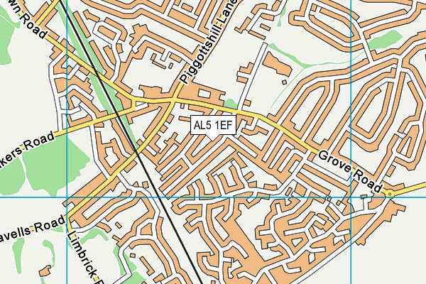AL5 1EF map - OS VectorMap District (Ordnance Survey)