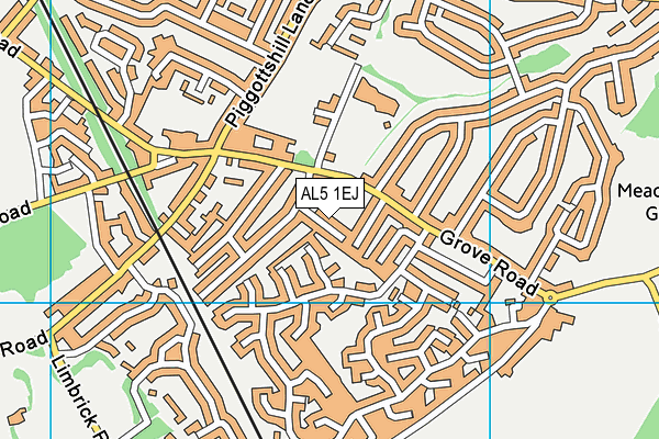 AL5 1EJ map - OS VectorMap District (Ordnance Survey)
