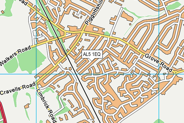 AL5 1EQ map - OS VectorMap District (Ordnance Survey)