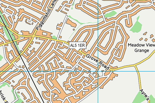 AL5 1ER map - OS VectorMap District (Ordnance Survey)