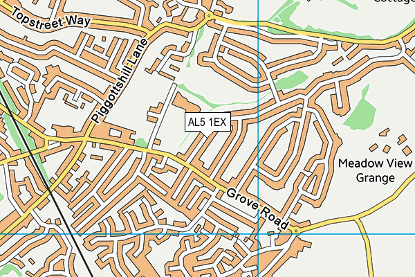 AL5 1EX map - OS VectorMap District (Ordnance Survey)