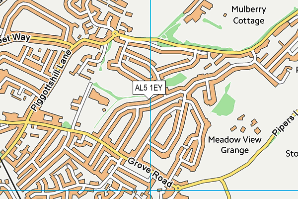 AL5 1EY map - OS VectorMap District (Ordnance Survey)
