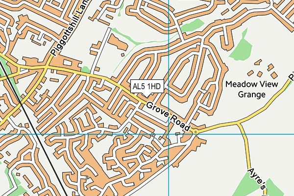 AL5 1HD map - OS VectorMap District (Ordnance Survey)