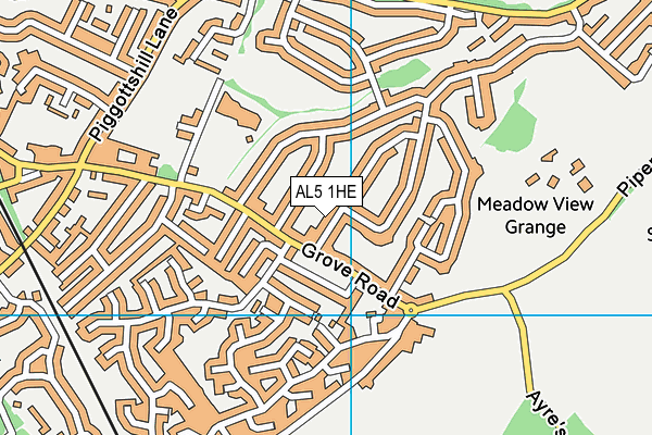 AL5 1HE map - OS VectorMap District (Ordnance Survey)