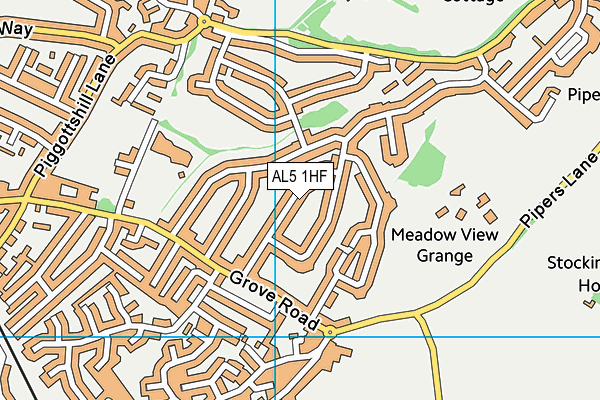 AL5 1HF map - OS VectorMap District (Ordnance Survey)