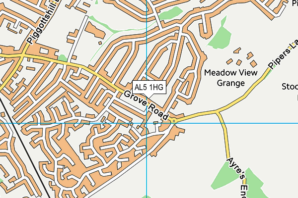 AL5 1HG map - OS VectorMap District (Ordnance Survey)