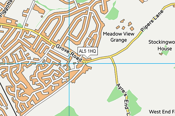 AL5 1HQ map - OS VectorMap District (Ordnance Survey)