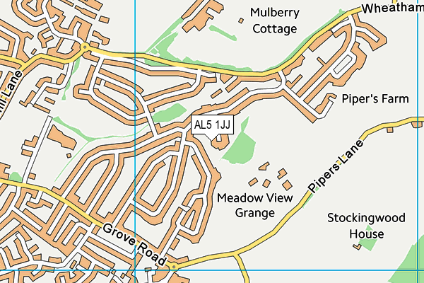 AL5 1JJ map - OS VectorMap District (Ordnance Survey)