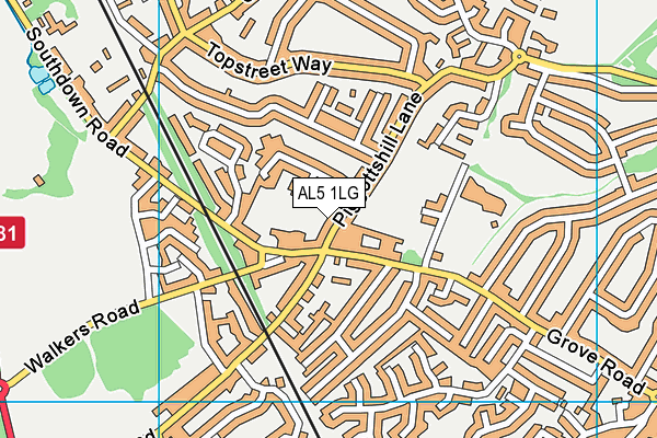 AL5 1LG map - OS VectorMap District (Ordnance Survey)