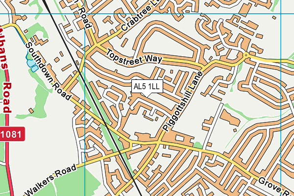 AL5 1LL map - OS VectorMap District (Ordnance Survey)