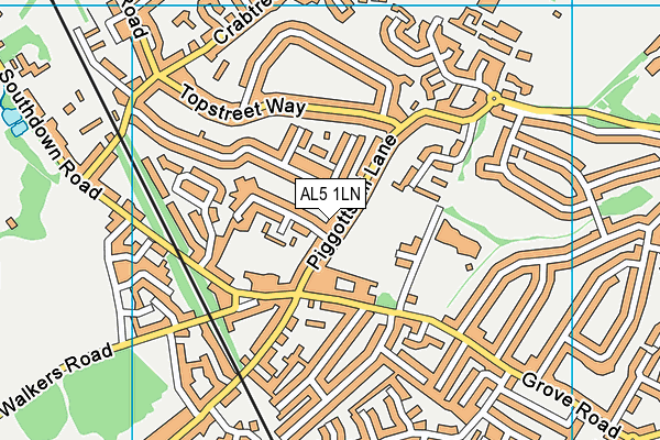 AL5 1LN map - OS VectorMap District (Ordnance Survey)