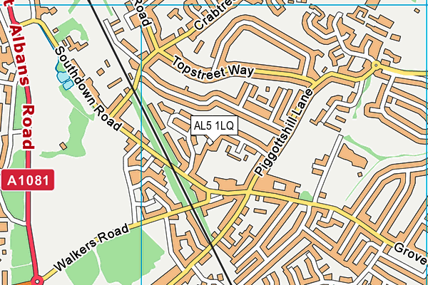AL5 1LQ map - OS VectorMap District (Ordnance Survey)