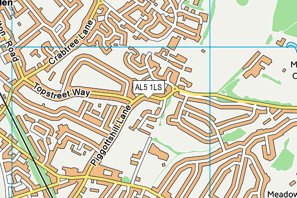 AL5 1LS map - OS VectorMap District (Ordnance Survey)