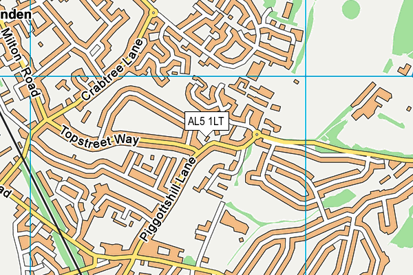 AL5 1LT map - OS VectorMap District (Ordnance Survey)