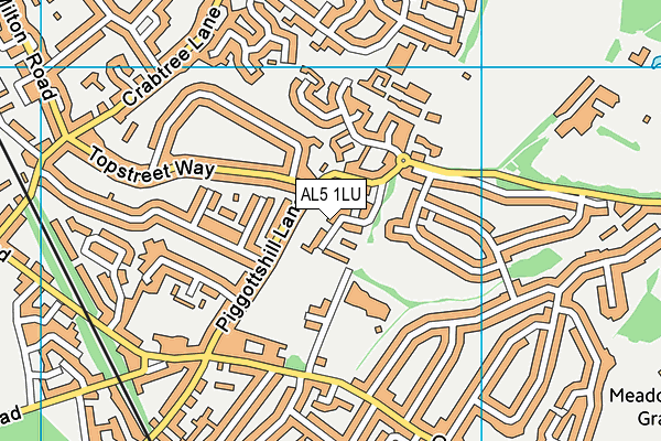 AL5 1LU map - OS VectorMap District (Ordnance Survey)