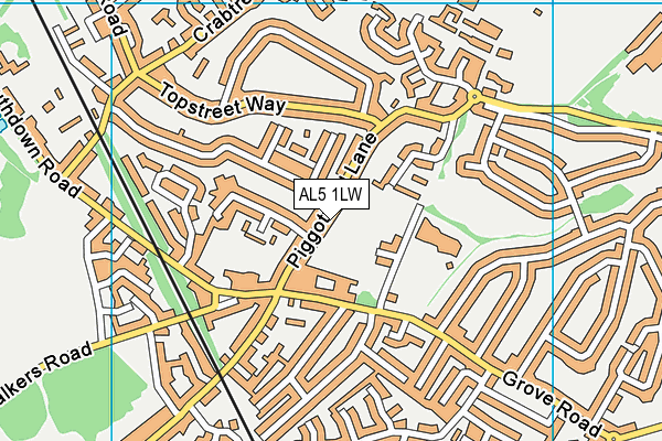 AL5 1LW map - OS VectorMap District (Ordnance Survey)
