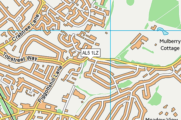AL5 1LZ map - OS VectorMap District (Ordnance Survey)