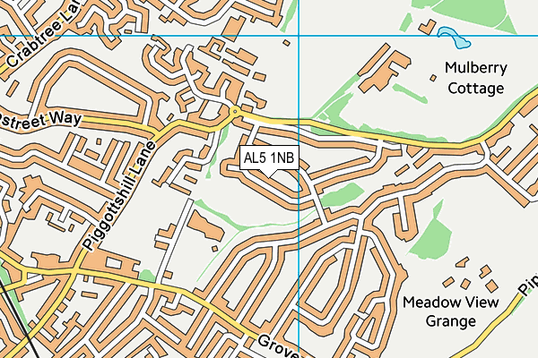 AL5 1NB map - OS VectorMap District (Ordnance Survey)