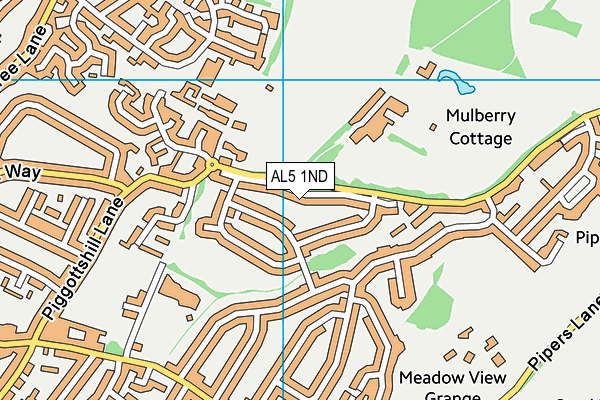 AL5 1ND map - OS VectorMap District (Ordnance Survey)