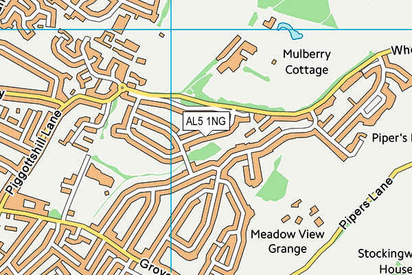 AL5 1NG map - OS VectorMap District (Ordnance Survey)