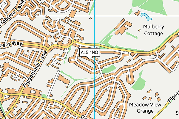 AL5 1NQ map - OS VectorMap District (Ordnance Survey)