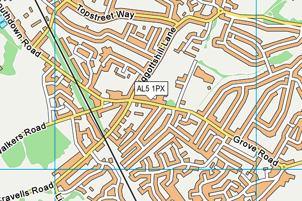 AL5 1PX map - OS VectorMap District (Ordnance Survey)