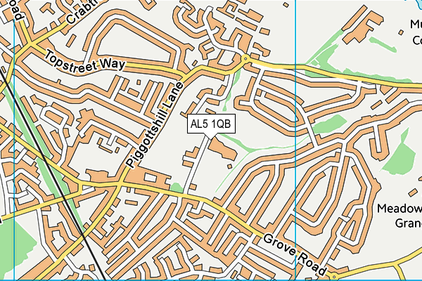 AL5 1QB map - OS VectorMap District (Ordnance Survey)