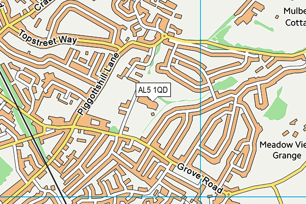 The Grove Infant and Nursery School map (AL5 1QD) - OS VectorMap District (Ordnance Survey)