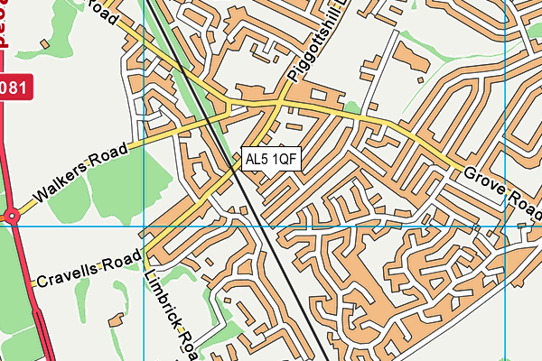 AL5 1QF map - OS VectorMap District (Ordnance Survey)