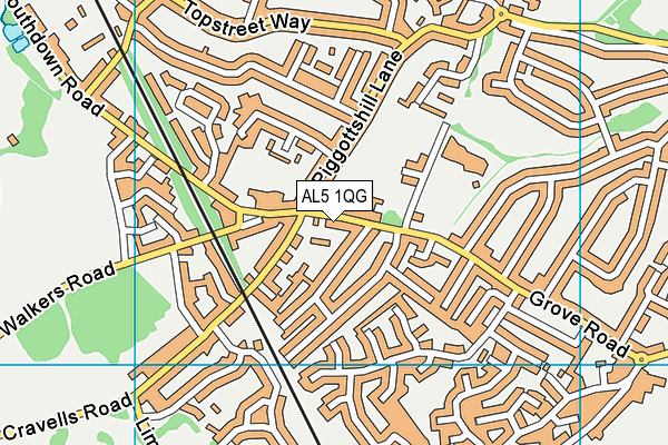 AL5 1QG map - OS VectorMap District (Ordnance Survey)