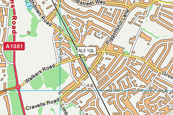 AL5 1QL map - OS VectorMap District (Ordnance Survey)