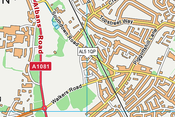 AL5 1QP map - OS VectorMap District (Ordnance Survey)