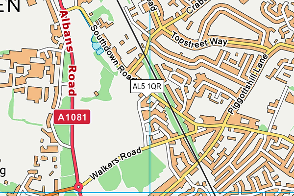 AL5 1QR map - OS VectorMap District (Ordnance Survey)