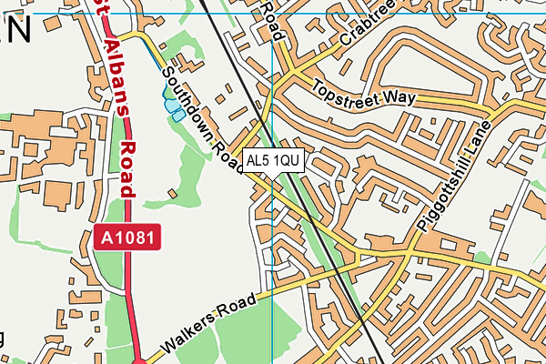AL5 1QU map - OS VectorMap District (Ordnance Survey)
