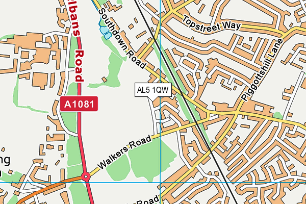 AL5 1QW map - OS VectorMap District (Ordnance Survey)