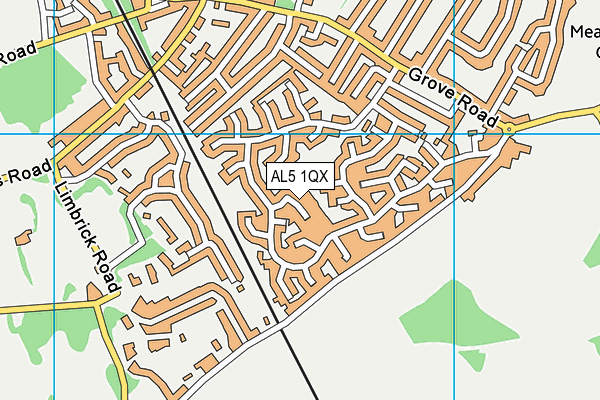 AL5 1QX map - OS VectorMap District (Ordnance Survey)