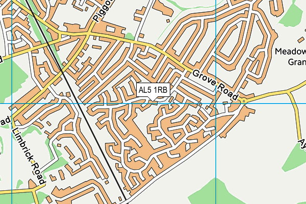 AL5 1RB map - OS VectorMap District (Ordnance Survey)