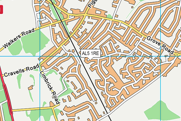 AL5 1RE map - OS VectorMap District (Ordnance Survey)