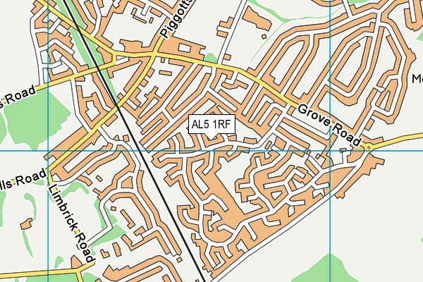 AL5 1RF map - OS VectorMap District (Ordnance Survey)