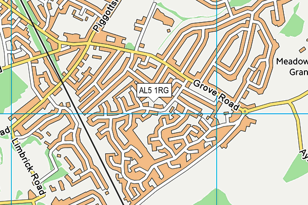 AL5 1RG map - OS VectorMap District (Ordnance Survey)