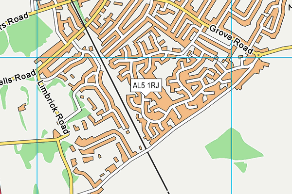 AL5 1RJ map - OS VectorMap District (Ordnance Survey)