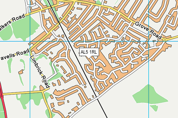 AL5 1RL map - OS VectorMap District (Ordnance Survey)
