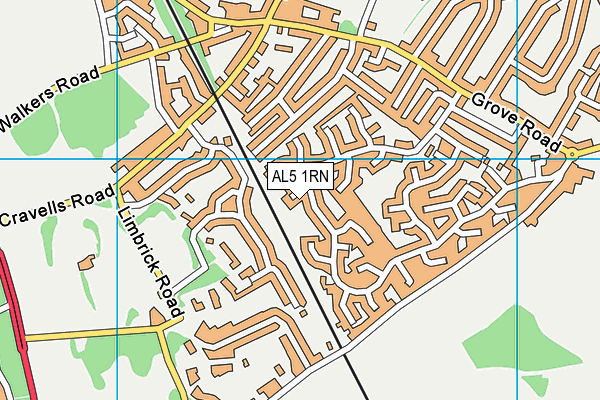 AL5 1RN map - OS VectorMap District (Ordnance Survey)