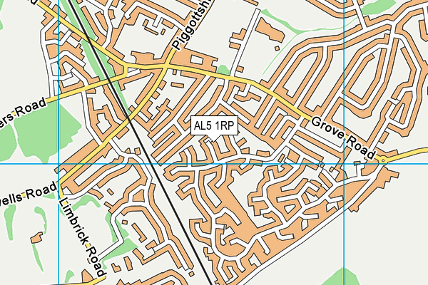 AL5 1RP map - OS VectorMap District (Ordnance Survey)