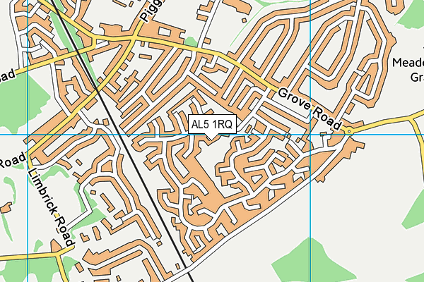 AL5 1RQ map - OS VectorMap District (Ordnance Survey)